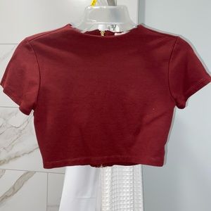 Red fitted crop top